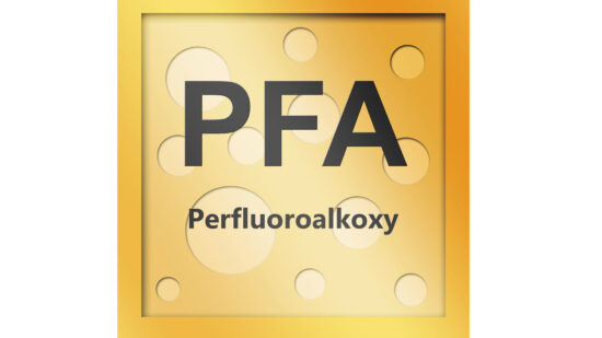 Perfluoroalkoxy (PFA) polymer symbol isolated