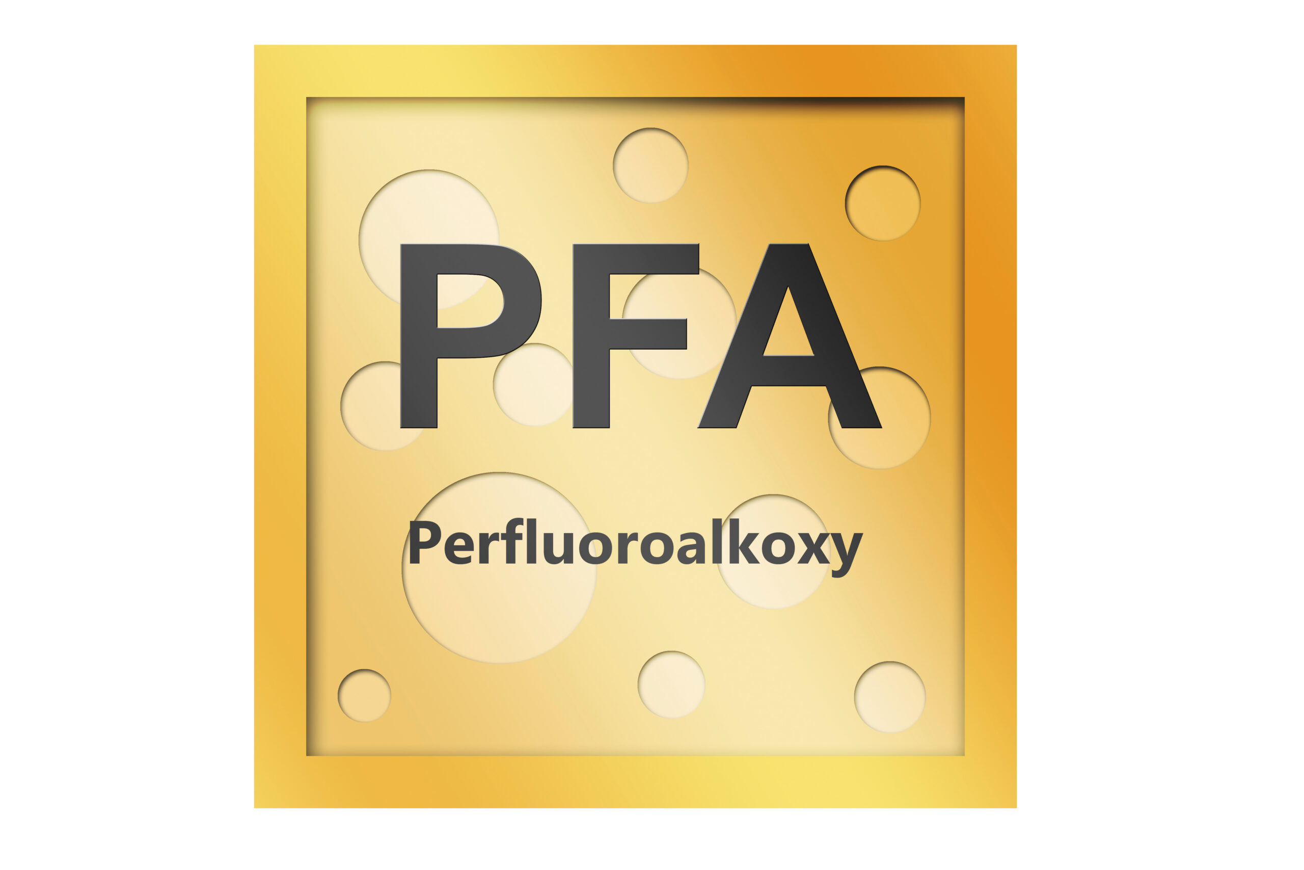 Perfluoroalkoxy (PFA) polymer symbol isolated