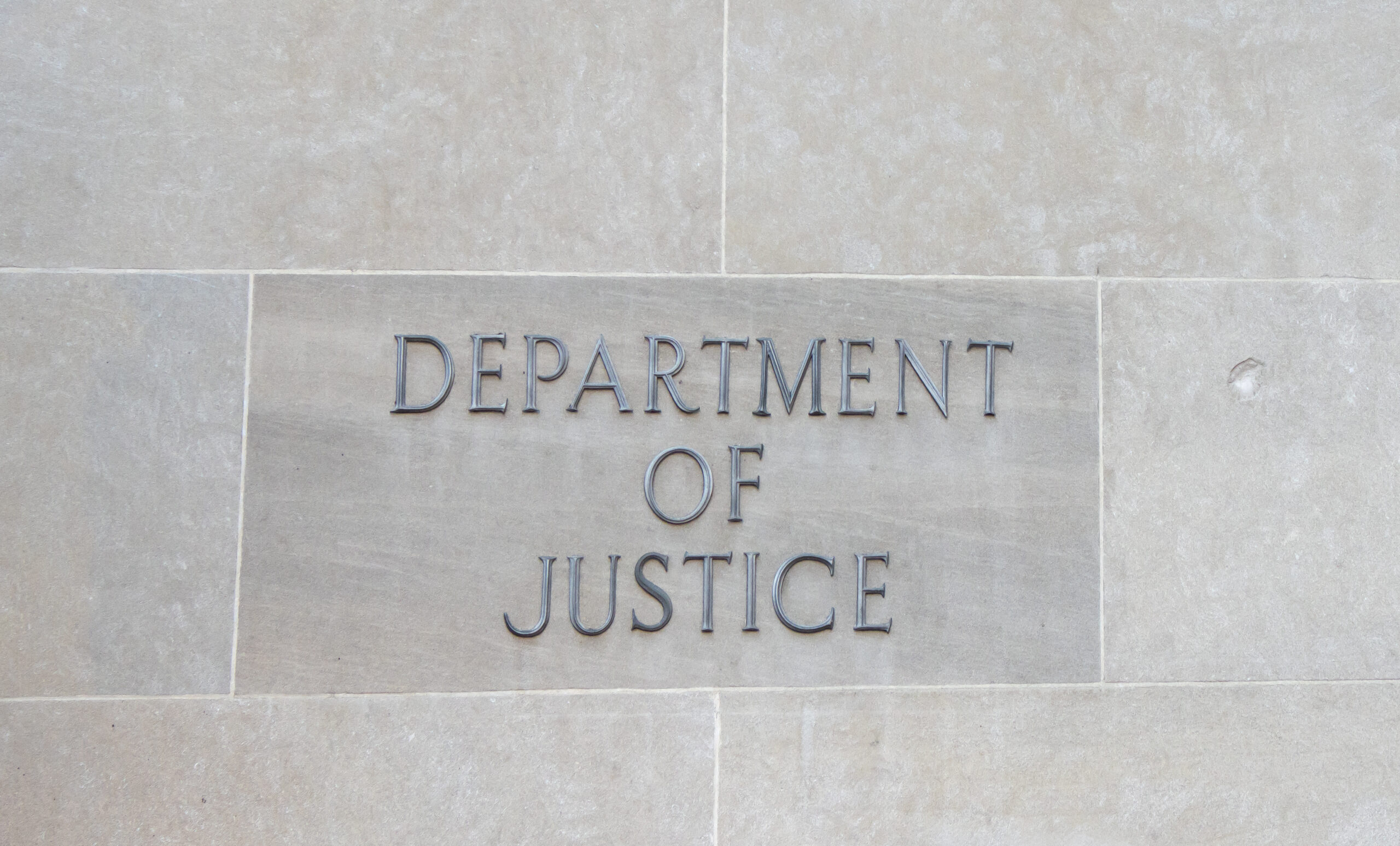 US Department of Justice Sign